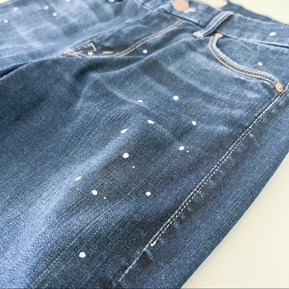 Mother Jeans The Looker Ankle Fray in All Work Paint Splatter Skinny - Picture 3 of 11